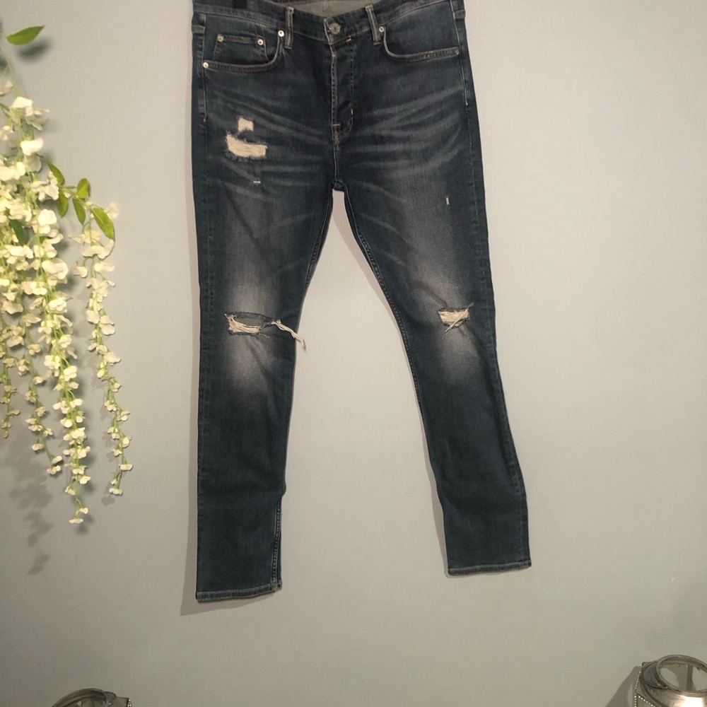 All Saints Men's Dark Blue Skinny Jeans